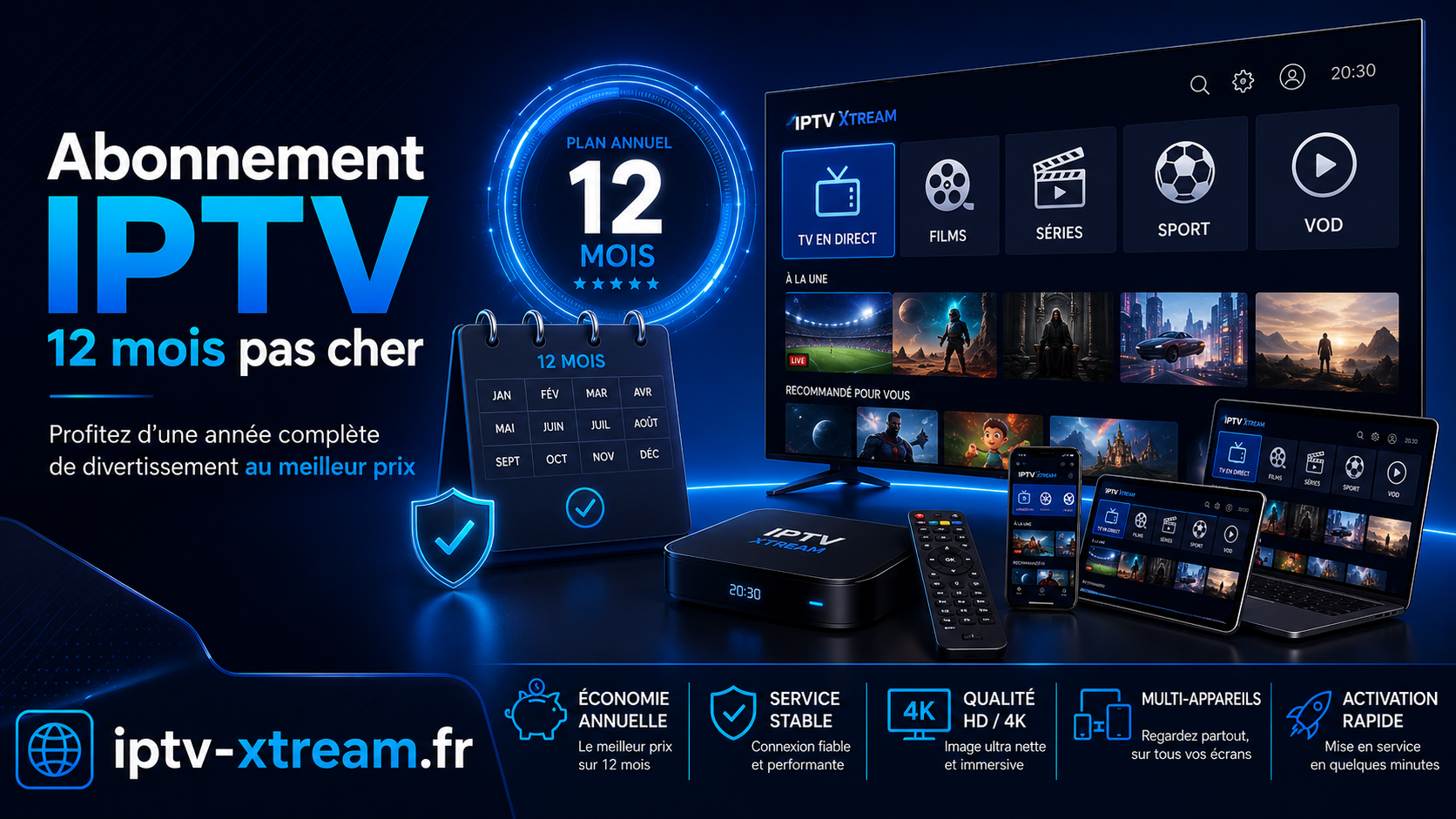 Abonnement IPTV 12 mois pas cher : profitez d’une année complète de divertissement au meilleur prix Abonnement IPTV 12 mois pas cher : profitez d’une année complète de divertissement au meilleur prix